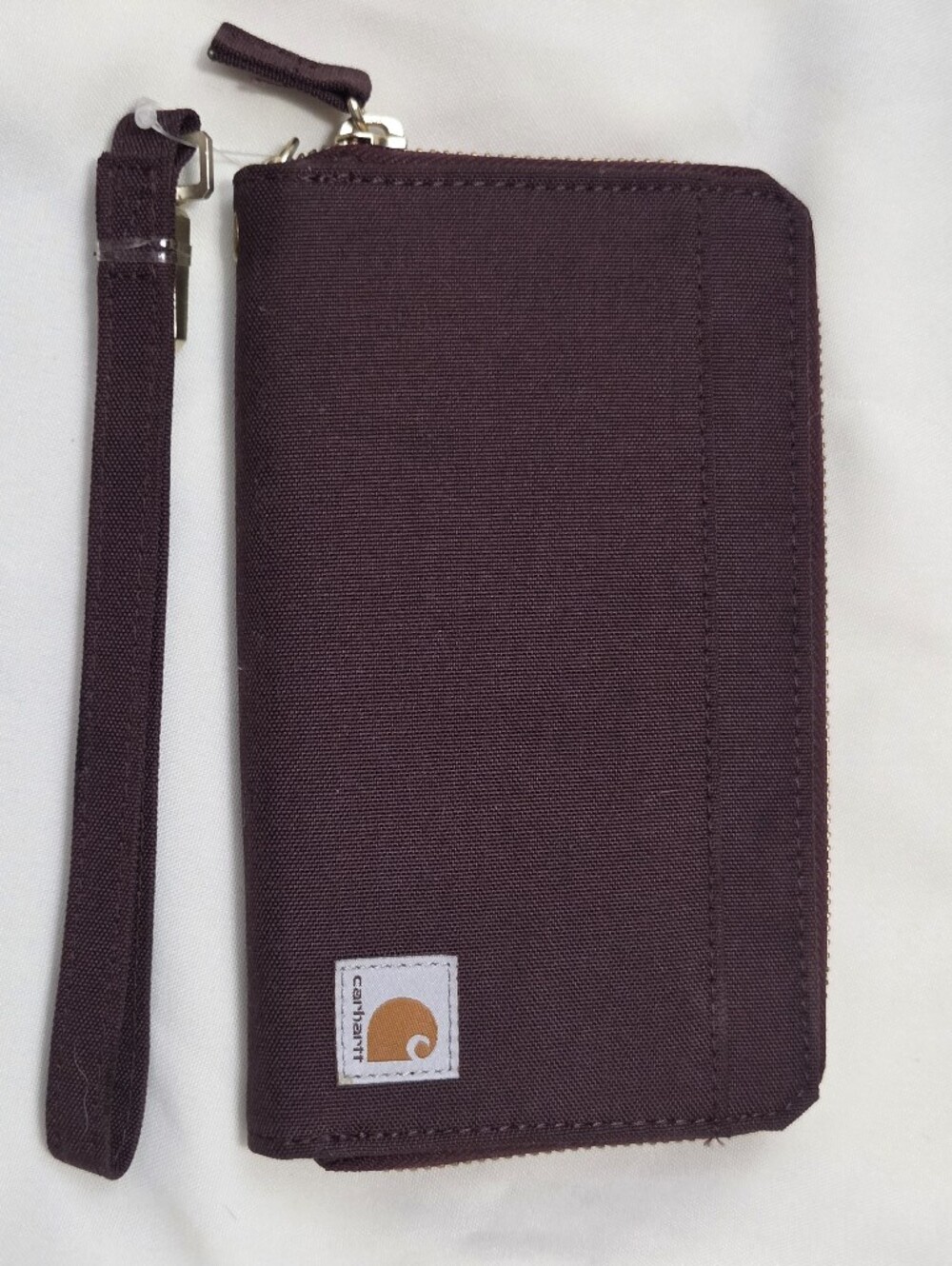 Carhartt Nylon Duck Lay-Flat Clutch Wristlet Plum Purple Wallet NEW